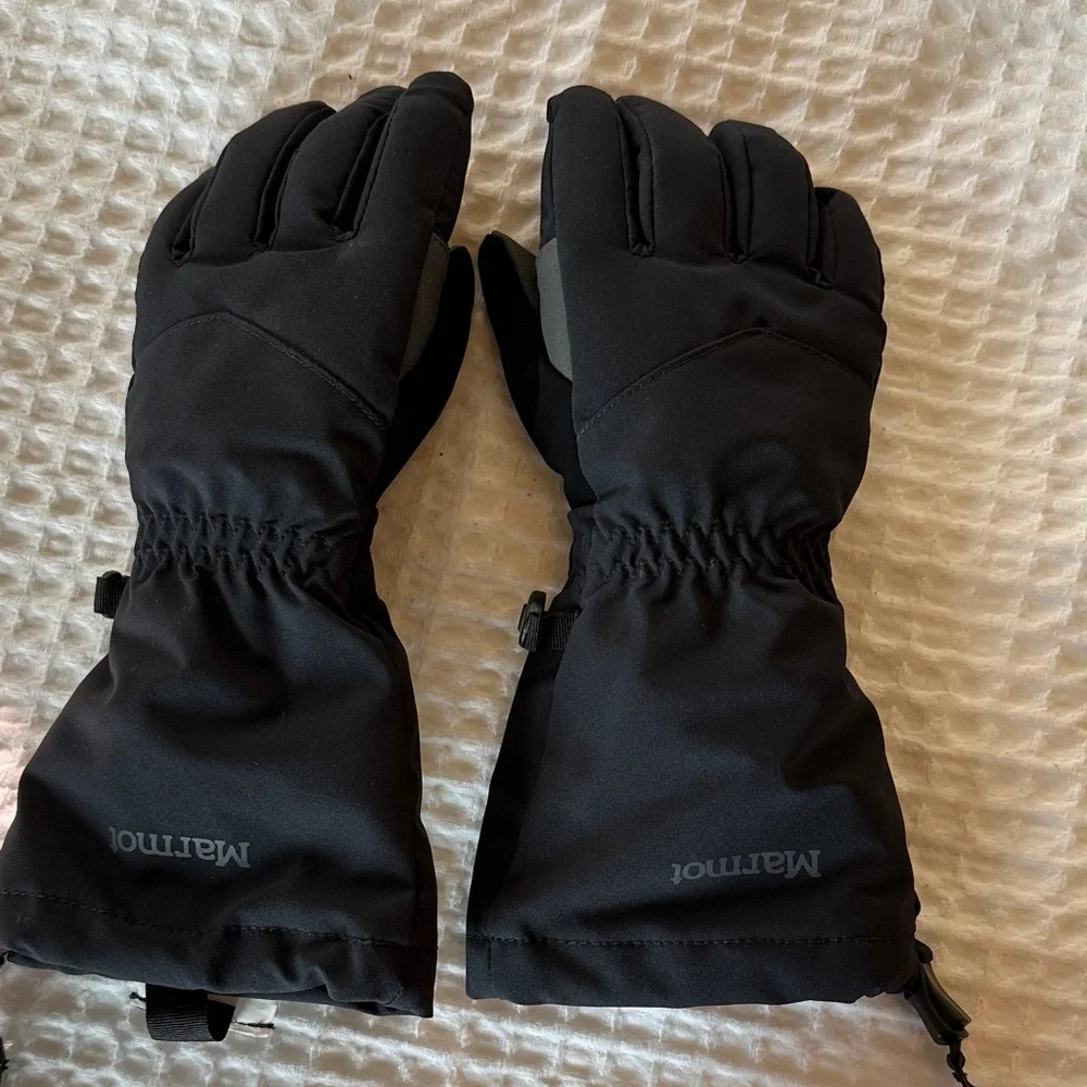 Marmot Black Insulated Gloves-Kids Small